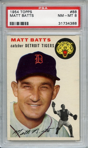 1954 Topps 88 Matt Batts PSA NM-MT 8