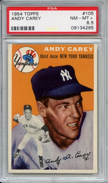 1954 Topps 105 Andy Carey PSA NM-MT+ 8.5