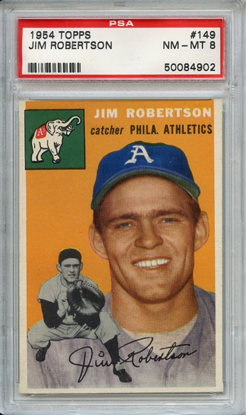 1954 Topps 149 Jim Robertson PSA NM-MT 8