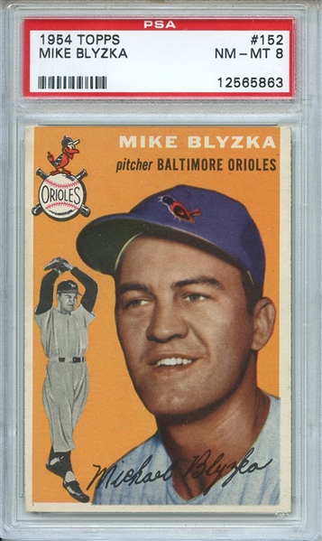 1954 Topps 152 Mike Blyzka PSA NM-MT 8