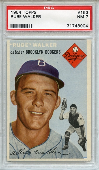1954 Topps 153 Rube Walker PSA NM 7