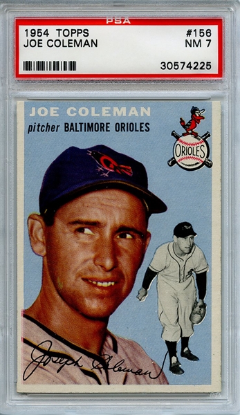 1954 Topps 156 Joe Coleman PSA NM 7