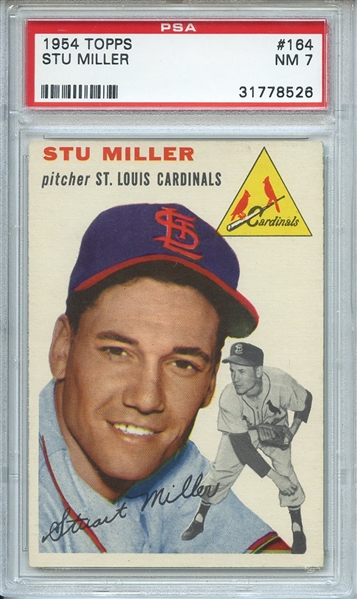 1954 Topps 164 Stu Miller PSA NM 7