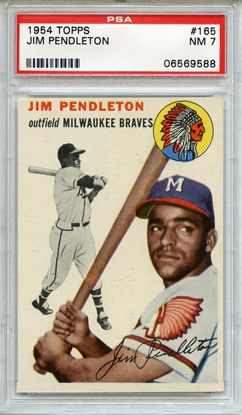 1954 Topps 165 Jim Pendleton PSA NM 7