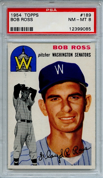 1954 Topps 189 Bob Ross PSA NM-MT 8
