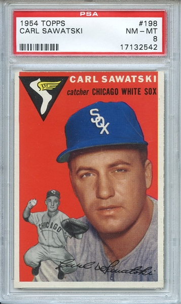 1954 Topps 198 Carl Sawatski PSA NM-MT 8