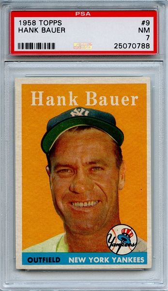 1958 Topps 9 Hank Bauer PSA NM 7
