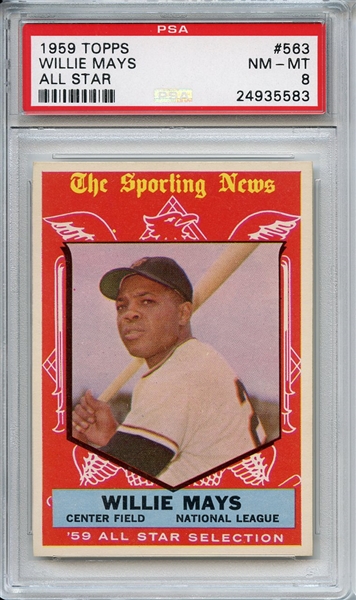 1959 Topps 563 Willie Mays All Star PSA NM-MT 8