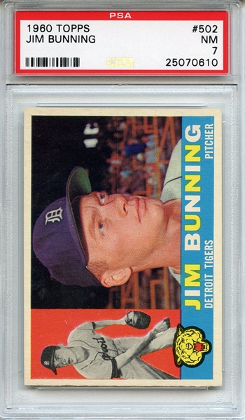 1960 Topps 502 Jim Bunning PSA NM 7