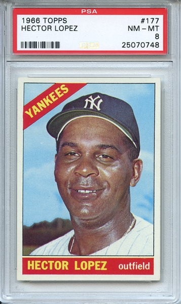 1966 Topps 177 Hector Lopez PSA NM-MT 8