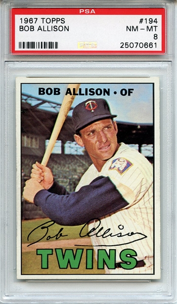1967 Topps 194 Bob Allison PSA NM-MT 8