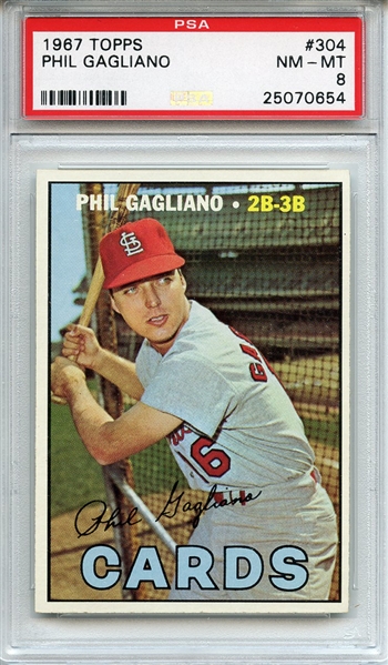 1967 Topps 304 Phil Gagliano PSA NM-MT 8