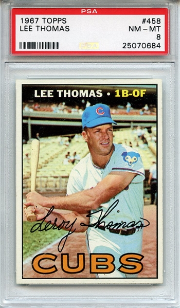 1967 Topps 458 Lee Thomas PSA NM-MT 8