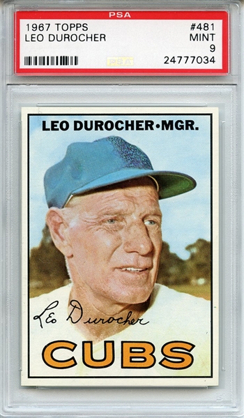 1967 Topps 481 Leo Durocher PSA MINT 9