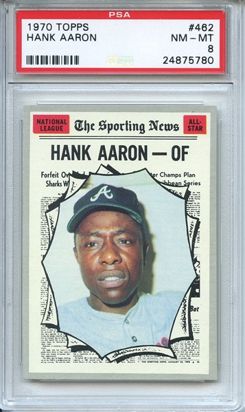 1970 Topps 462 Hank Aaron All Star PSA NM-MT 8