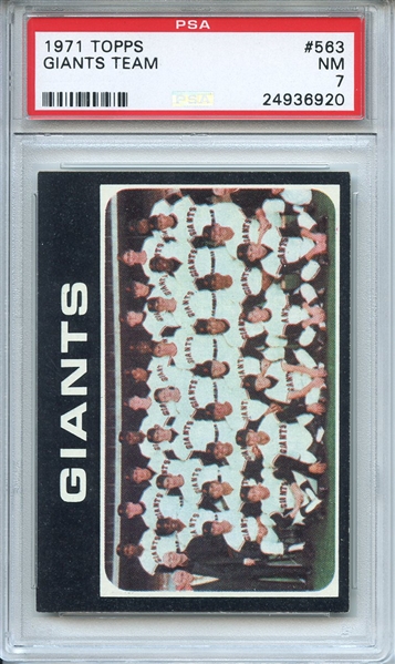 1971 Topps 563 San Francisco Giants Team PSA NM 7