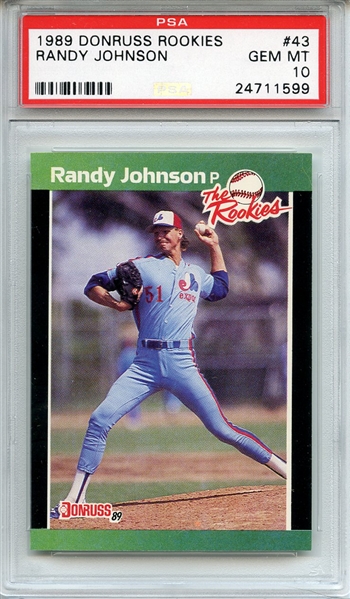 1989 Donruss Rookies 43 Randy Johnson RC PSA GEM MT 10