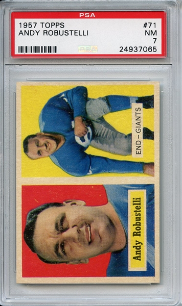 1957 Topps 71 Andy Robustelli PSA NM 7