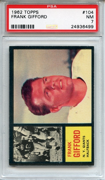 1962 Topps 104 Frank Gifford PSA NM 7