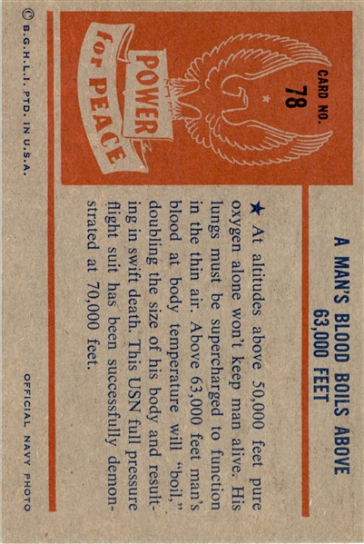 1954 Bowman Power for Peace 78 A Man's Blood NM #D376274