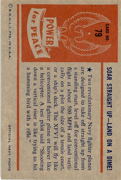 1954 Bowman Power for Peace 79 Soar Straight Up NM #D376276