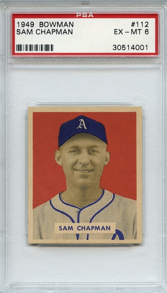 1949 Bowman 112 Sam Chapman PSA EX-MT 6