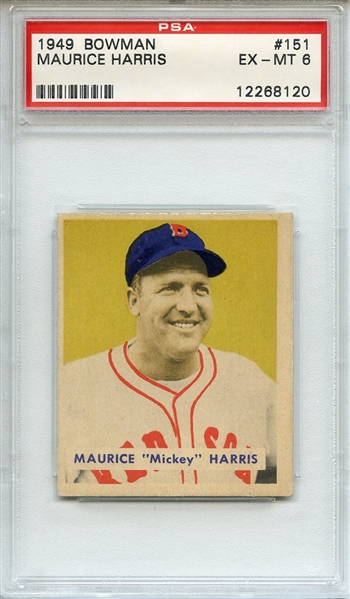 1949 Bowman 151 Maurice Harris PSA EX-MT 6