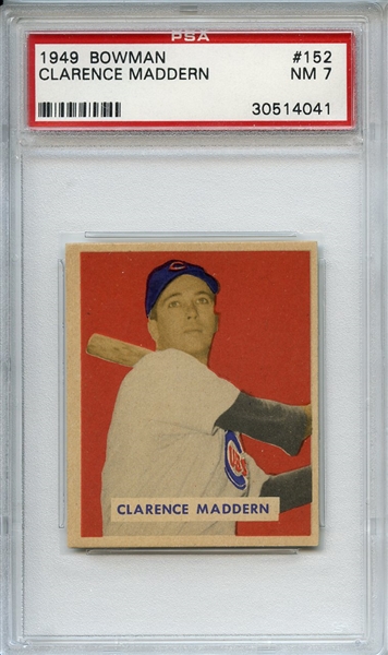 1949 Bowman 152 Clarence Maddern PSA NM 7