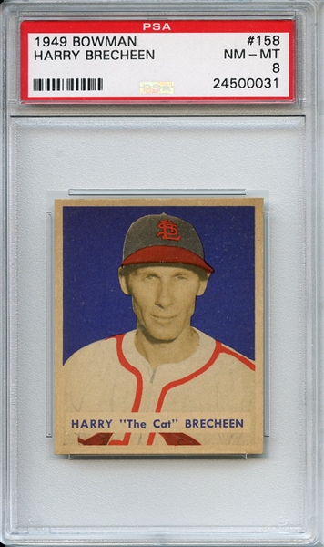 1949 Bowman 158 Harry Brecheen PSA NM-MT 8
