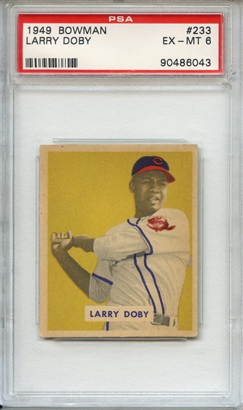 1949 Bowman 233 Larry Doby RC PSA EX-MT 6