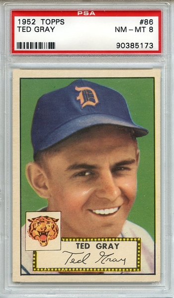1952 Topps 86 Ted Gray PSA NM-MT 8