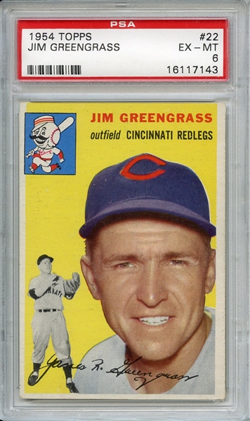 1954 Topps 22 Jim Greengrass PSA EX-MT 6