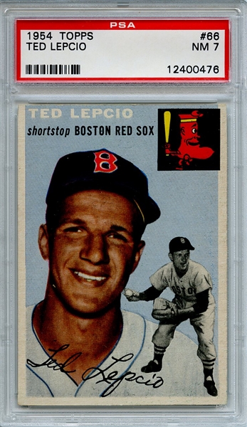 1954 Topps 66 Ted Lepcio PSA NM 7