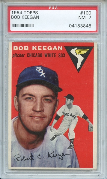 1954 Topps 100 Bob Keegan PSA NM 7