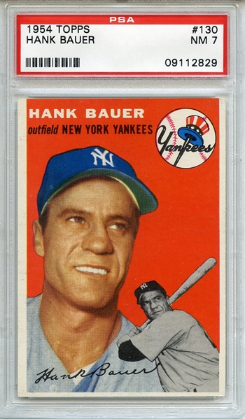1954 Topps 130 Hank Bauer PSA NM 7