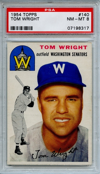 1954 Topps 140 Tom Wright PSA NM-MT 8