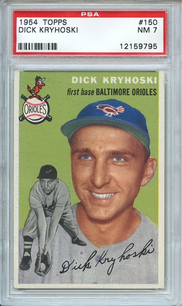 1954 Topps 150 Dick Kryhoski PSA NM 7