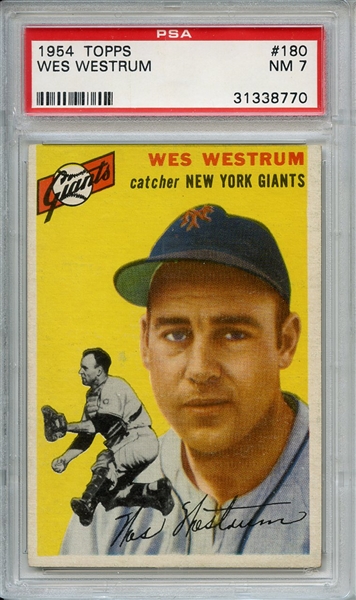 1954 Topps 180 Wes Westrum PSA NM 7