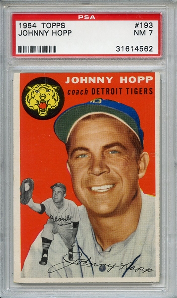 1954 Topps 193 Johnny Hopp PSA NM 7