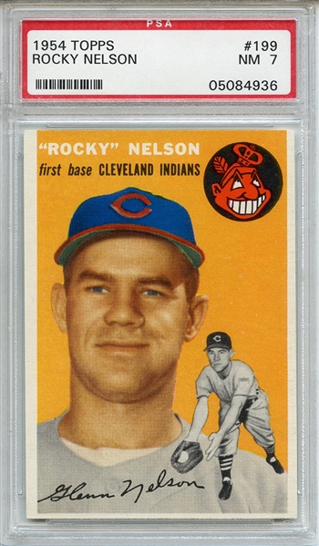 1954 Topps 199 Rocky Nelson PSA NM 7