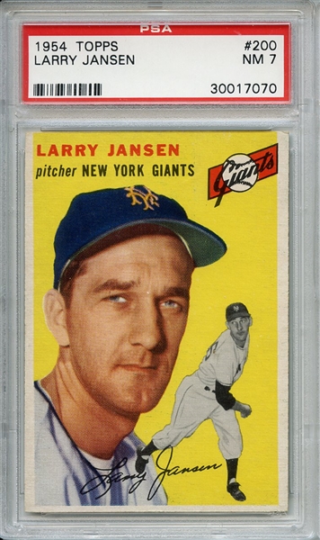 1954 Topps 200 Larry Jansen PSA NM 7