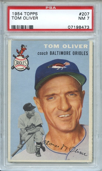 1954 Topps 207 Tom Oliver PSA NM 7