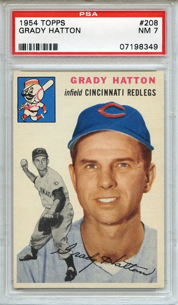 1954 Topps 208 Grady Hatton PSA NM 7