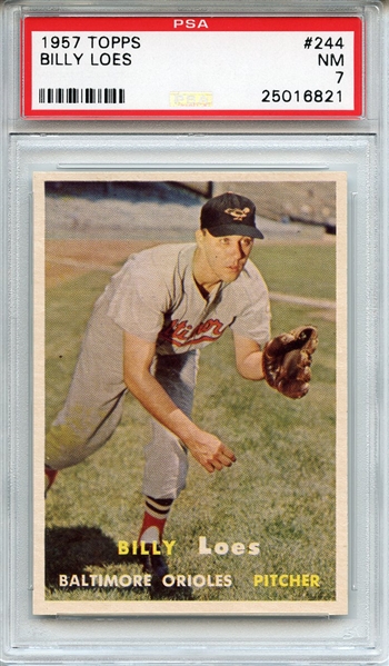1957 Topps 244 Billy Loes PSA NM 7
