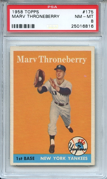 1958 Topps 175 Marv Throneberry PSA NM-MT 8
