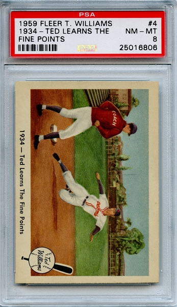 1959 Fleer Ted Williams 4 Learns the Fine Points PSA NM-MT 8