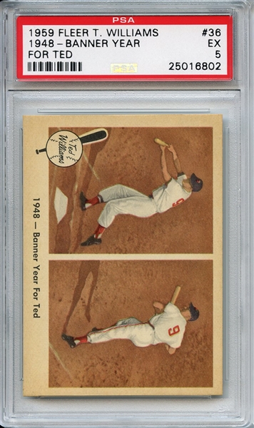 1959 Fleer Ted Williams 36 Banner Year for Ted PSA EX 5