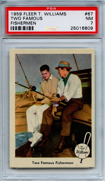 1959 Fleer Ted Williams 67 Two Famous Fisherman PSA NM 7