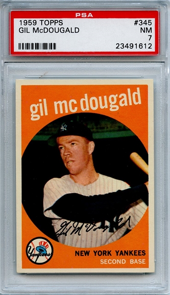 1959 Topps 345 Gil McDougald PSA NM 7