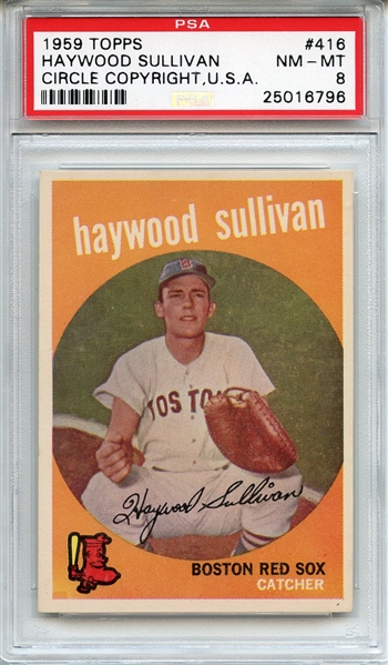 1959 Topps 416 Haywood Sullivan PSA NM-MT 8